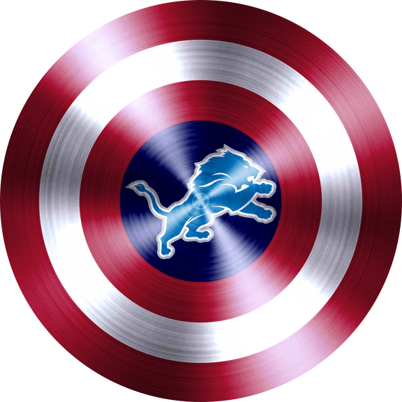 Captain American Shield With Detroit Lions Logo iron on paper